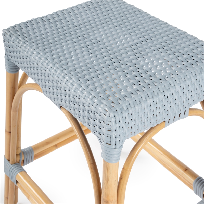 Home Square 3 Piece Counter Stool Set in Twilight Blue