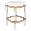 Home Square 2 Piece Acrylic and Polished Brass Counter Stool Set in White