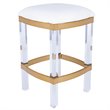 Home Square 3 Piece Acrylic and Polished Brass Counter Stool Set in White