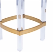 Home Square 3 Piece Acrylic and Polished Brass Counter Stool Set in White