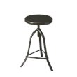 Home Square 3 Piece Metalworks Adjustable Revolving Bar Stool Set in Black
