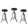 Home Square 3 Piece Metalworks Adjustable Revolving Bar Stool Set in Black
