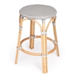 Home Square 3 Piece Rattan Counter Stool Set in Gray and White