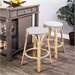 Home Square 3 Piece Rattan Counter Stool Set in Gray and White