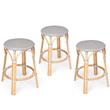 Home Square 3 Piece Rattan Counter Stool Set in Gray and White