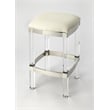 Home Square 2 Piece Acrylic Leather Counter Stool Set in White