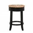 Home Square 2 Piece Swivel Rush Seat Counter Stool Set in Antique Black