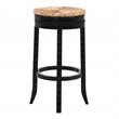 Home Square 2 Piece Swivel Rush Seat Bar Stool Set in Antique Black