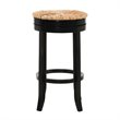 Home Square 2 Piece Swivel Rush Seat Bar Stool Set in Antique Black