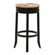 Home Square 3 Piece Swivel Rush Seat Bar Stool Set in Antique Black