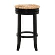 Home Square 3 Piece Swivel Rush Seat Bar Stool Set in Antique Black