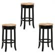 Home Square 3 Piece Swivel Rush Seat Bar Stool Set in Antique Black
