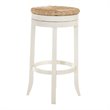 Home Square 2 Piece Swivel Rush Seat Bar Stool Set in Antique White