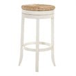 Home Square 3 Piece Swivel Rush Seat Bar Stool Set in Antique White