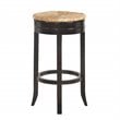 Home Square 2 Piece Swivel Rush Seat Bar Stool Set in Espresso