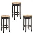 Home Square 3 Piece Swivel Rush Seat Bar Stool Set in Espresso