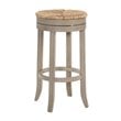 Home Square 3 Piece Swivel Rush Seat Bar Stool Set in Weathered Gray