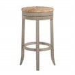 Home Square 3 Piece Swivel Rush Seat Bar Stool Set in Weathered Gray