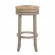Home Square 3 Piece Swivel Rush Seat Bar Stool Set in Weathered Gray