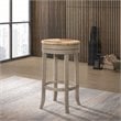 Home Square 3 Piece Swivel Rush Seat Bar Stool Set in Weathered Gray