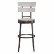 Home Square 2 Piece Metal Swivel Bar Stool Set in Distressed White