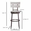 Home Square 2 Piece Metal Swivel Bar Stool Set in Distressed White