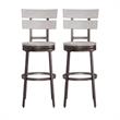 Home Square 2 Piece Metal Swivel Bar Stool Set in Distressed White