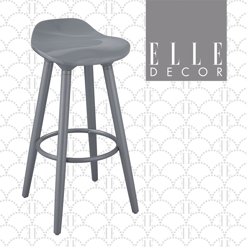 Home Square 2 Piece Caroline Bar Stool Set in Inspiration Grey