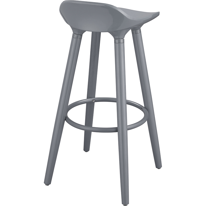 Home Square 2 Piece Caroline Bar Stool Set in Inspiration Grey