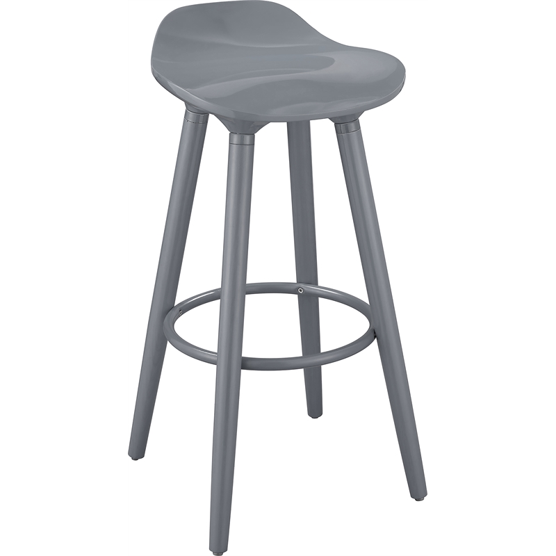 Home Square 2 Piece Caroline Bar Stool Set in Inspiration Grey
