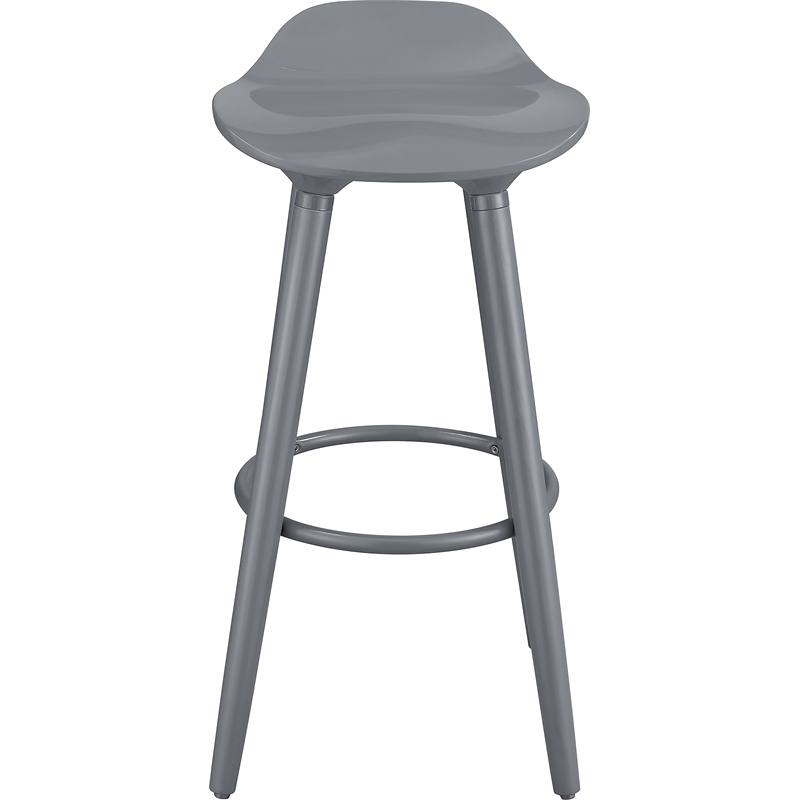 Home Square 2 Piece Caroline Bar Stool Set in Inspiration Grey