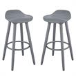 Home Square 2 Piece Caroline Bar Stool Set in Inspiration Grey