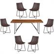 Home Square 7 Piece Dining Room Set with Table and 6 Dining Chairs 