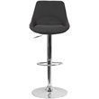 Home Square 2 Piece Fabric Gas Lift Adjustable Swivel Bar Stool Set in Black