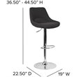 Home Square 2 Piece Fabric Gas Lift Adjustable Swivel Bar Stool Set in Black