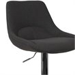 Home Square 2 Piece Fabric Gas Lift Adjustable Swivel Bar Stool Set in Black