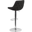 Home Square 2 Piece Fabric Gas Lift Adjustable Swivel Bar Stool Set in Black