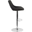 Home Square 2 Piece Fabric Gas Lift Adjustable Swivel Bar Stool Set in Black