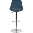 Home Square 3 Piece Fabric Gas Lift Adjustable Swivel Bar Stool Set in Blue