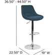 Home Square 3 Piece Fabric Gas Lift Adjustable Swivel Bar Stool Set in Blue