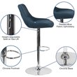 Home Square 3 Piece Fabric Gas Lift Adjustable Swivel Bar Stool Set in Blue