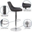 Home Square 2 Piece Fabric Gas Lift Adjustable Swivel Bar Stool Set in Dark Gray