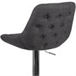 Home Square 2 Piece Fabric Gas Lift Adjustable Swivel Bar Stool Set in Dark Gray