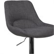 Home Square 2 Piece Fabric Gas Lift Adjustable Swivel Bar Stool Set in Dark Gray