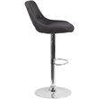 Home Square 2 Piece Fabric Gas Lift Adjustable Swivel Bar Stool Set in Dark Gray
