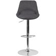 Home Square 3 Piece Fabric Gas Lift Adjustable Swivel Bar Stool Set in Dark Gray