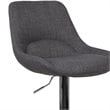 Home Square 3 Piece Fabric Gas Lift Adjustable Swivel Bar Stool Set in Dark Gray