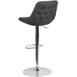 Home Square 3 Piece Fabric Gas Lift Adjustable Swivel Bar Stool Set in Dark Gray