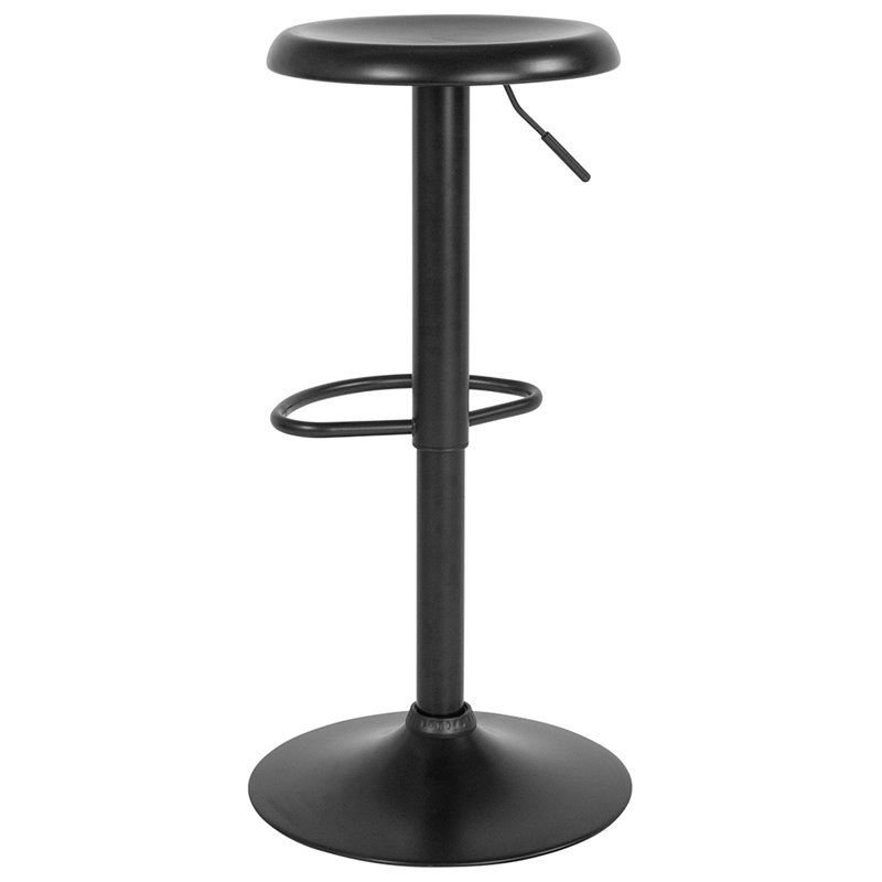 Home Square 2 Piece Backless Madrid Adjustable Swivel Bar Stool Set in Black