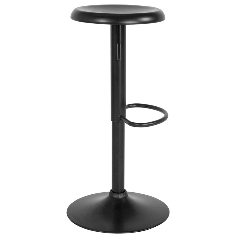 Home Square 2 Piece Backless Madrid Adjustable Swivel Bar Stool Set in Black